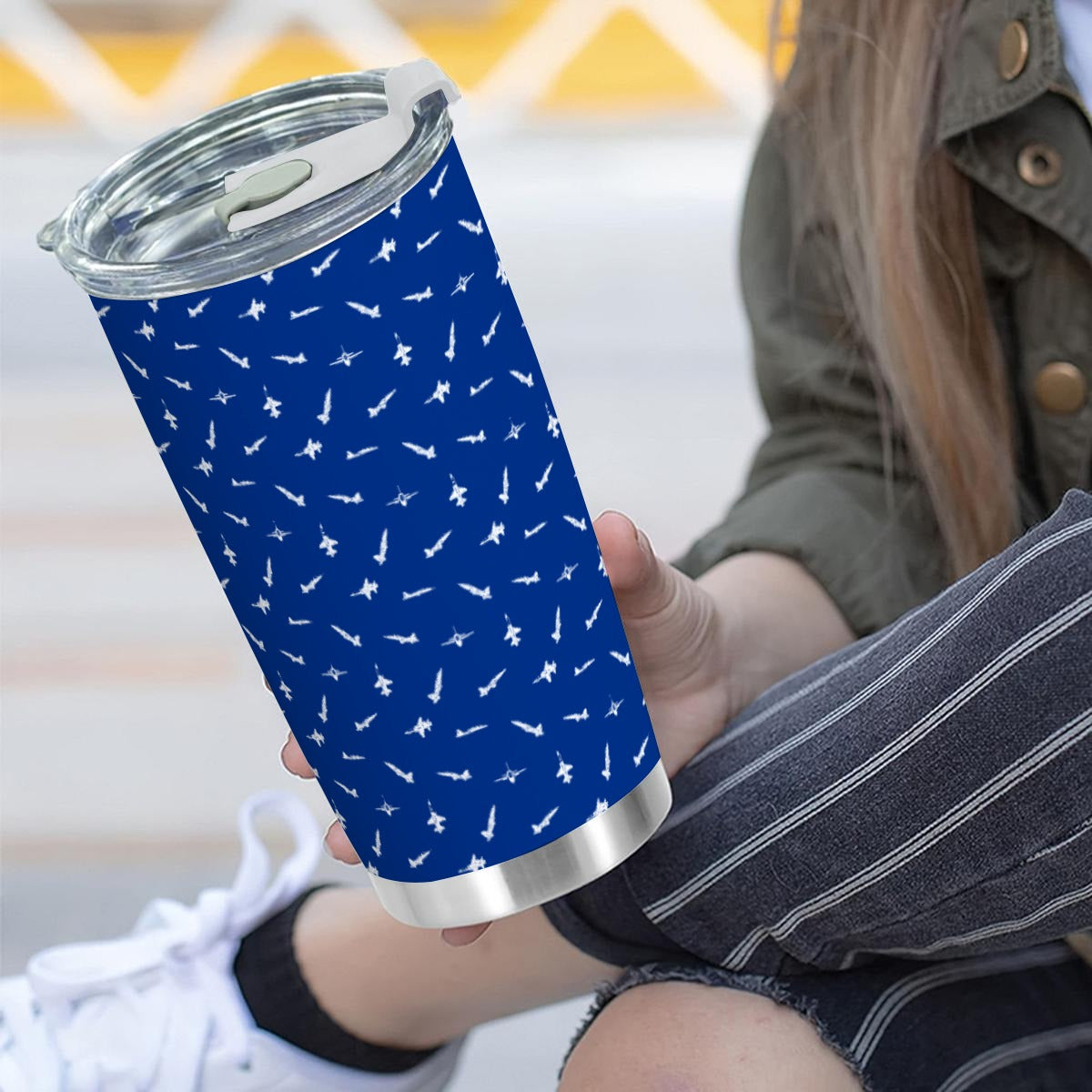 White Rocket 20oz Tumbler with Sliding Lid