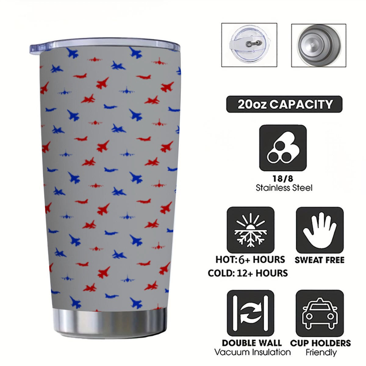 Sidewinder Swing (Grey) 20oz Tumbler with Sliding Lid
