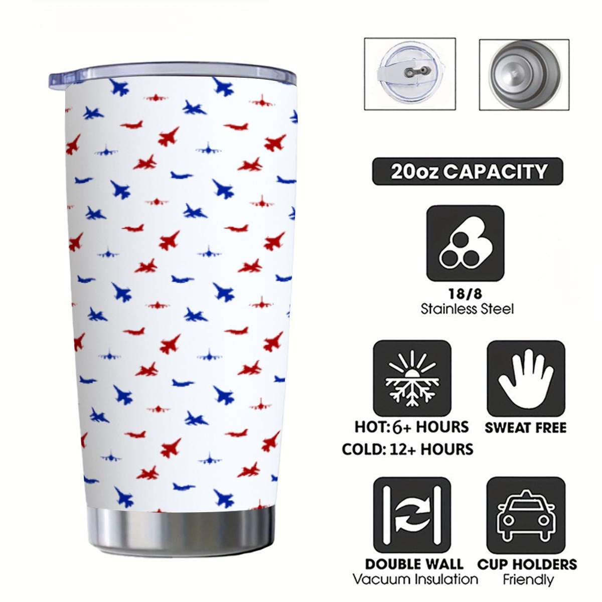 Sidewinder Swing (White) 20oz Tumbler with Sliding Lid