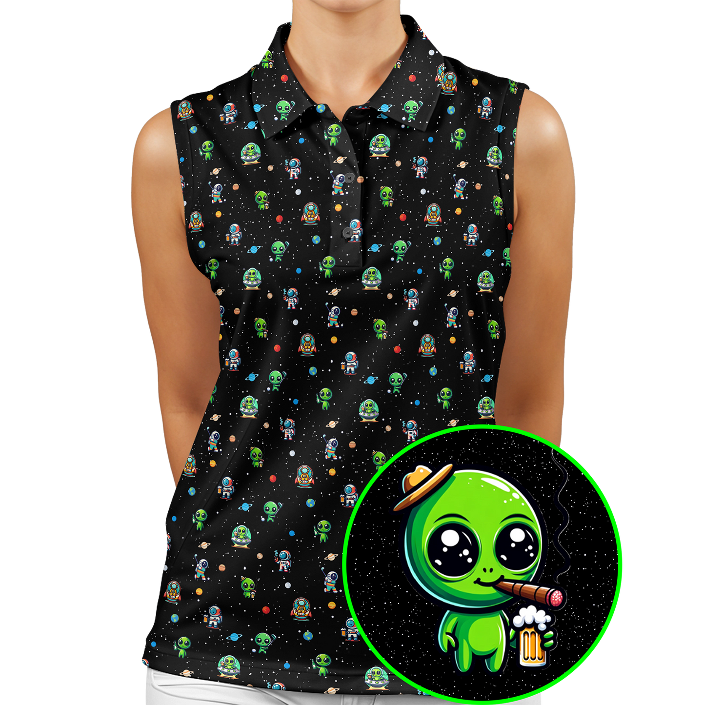 E.T. (Space) Women's Sleeveless Polo